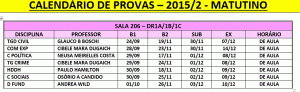 calendario de provas 2015